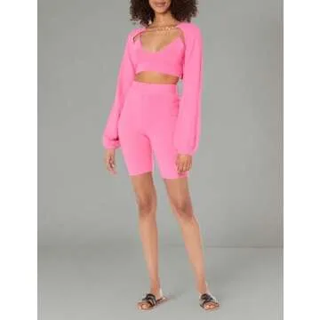 The Drop Women's Miya Bell Sleeve Sweater Shrug, Rose Pink, S