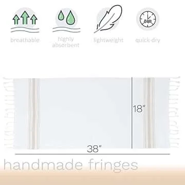 BAROOGA Hand Towels Set of 3 - Turkish Cotton Elegance