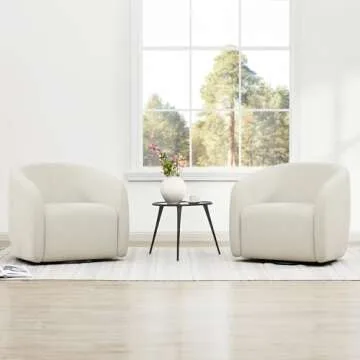 Watson & Whitely Cream Swivel Accent Chair for Living Room