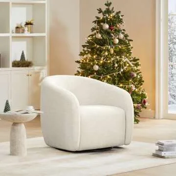 Watson & Whitely Cream Swivel Accent Chair for Living Room