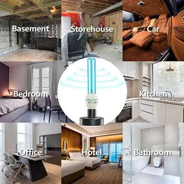 36Watts UV Sanitizer Lamp with Remote Control Powerful Ozone UVC Light with E26 Base for Basement/Bedroom/Kitchen/Office/Storehouse/Car, 3-Gear Timer 110V with Ozone