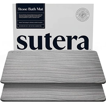 SUTERA - Stone Bath Mat, Diatomaceous Earth Shower Mat, Non-Slip Super Absorbent Quick Drying Bathro...