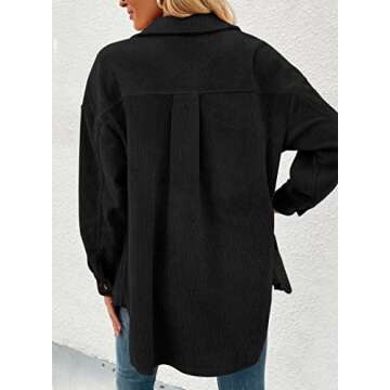 SANDERY Womens Oversized Corduroy Shacket Comfortable Fashion