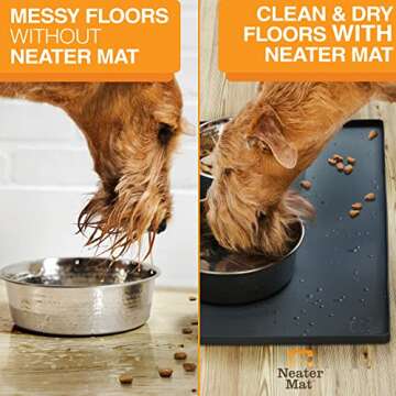 Neater Mat Pet Mats for Food & Water, Waterproof Design