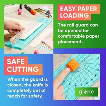 Glone 12" Paper Trimmer - Sharp, Safe & Durable Cutter
