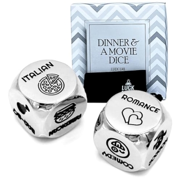 Luck Lab Date Decider Dice - Fun Dinner & Movie Dice Gift for Couples
