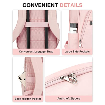 BAGSMART Travel Laptop Backpack for Women 15.6 Inch Anti Theft