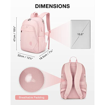 BAGSMART Travel Laptop Backpack for Women 15.6 Inch Anti Theft