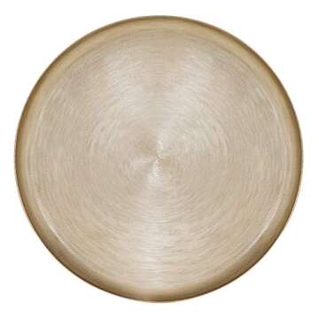 Kate and Laurel Stovring Mid-Century Tray, 16 Inch Diameter, Gold, Modern Tray for Serving, Storage, and Display
