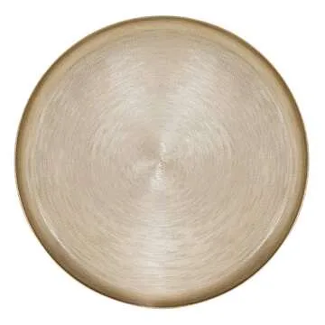 Kate and Laurel Stovring Mid-Century Tray, 16 Inch Diameter, Gold, Modern Tray for Serving, Storage, and Display