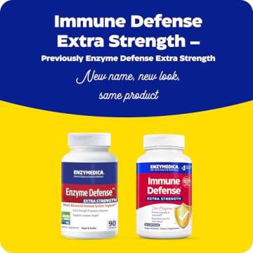 Enzymedica, Immune Defense, Extra Strength, Proteolytic Enzymes for 2X Immune & Respiratory Support, 90 Count