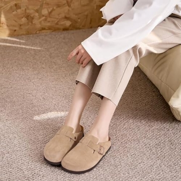 Asgard Women's Suede Clogs with Arch Support 40