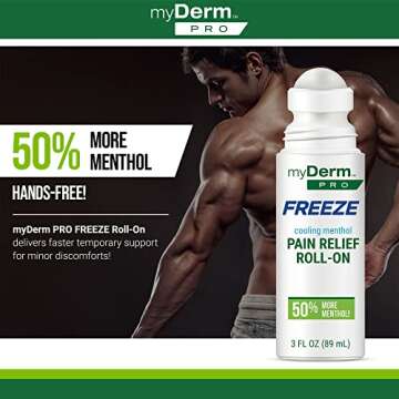 Hands-Free Myderm PRO Freeze Roll-On for Pain Relief