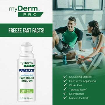 Hands-Free Myderm PRO Freeze Roll-On for Pain Relief