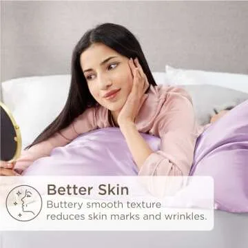 Bedsure Satin Pillowcases, Similar to Silk Pillow Cases Queen Size Set of 2, Pillow Case for Sleeping Women with Envelope Closure, Gifts for Women Men, Lavender, 20x30 Inches