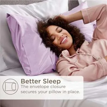 Bedsure Satin Pillowcases, Similar to Silk Pillow Cases Queen Size Set of 2, Pillow Case for Sleeping Women with Envelope Closure, Gifts for Women Men, Lavender, 20x30 Inches