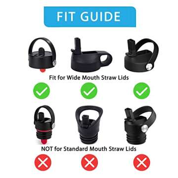 4-Pack Replacement Straws for Hydro Flask Wide Mouth Bottle Hydroflask Straw Lid, 4 BPA-FREE Straws and 4 Straw Cleaning Brushes