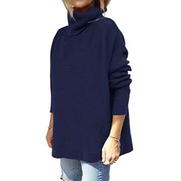 Stylish EFAN Women's Oversized Turtleneck Sweater for Cozy Winter Looks