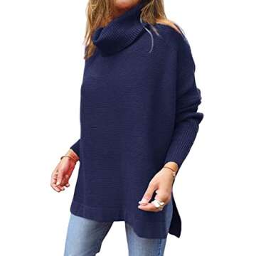EFAN Women's Stylish Oversized Turtleneck Sweater