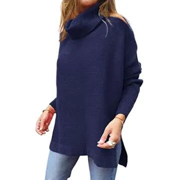 EFAN Women's Stylish Oversized Turtleneck Sweater
