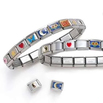 SWEETV DIY Stainless Steel Charm Bracelet Kit for Personalization