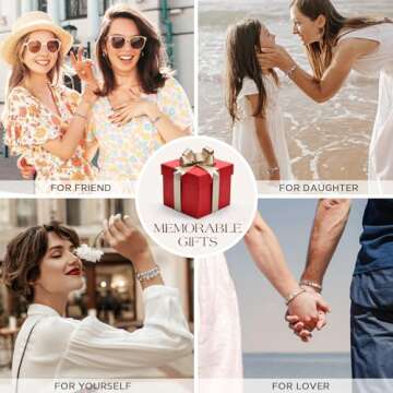 SWEETV DIY Stainless Steel Charm Bracelet Kit for Personalization