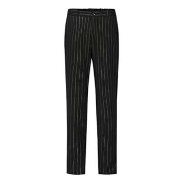 YYNUDA Women's Business Striped Suit Set 2 Piece Office Work Business Suits Blazer and Pant Black
