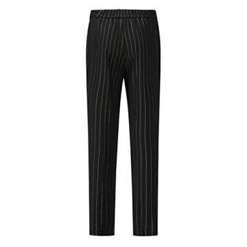 YYNUDA Women's Business Striped Suit Set 2 Piece Office Work Business Suits Blazer and Pant Black