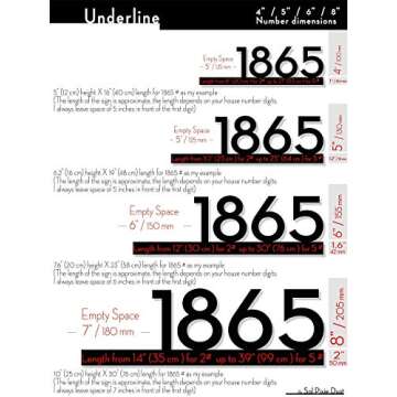 Modern House Numbers - Black with Black Acrylic - Contemporary Home Address - Underline Sign Plaque - Door Number - Apartment - Hotel Room