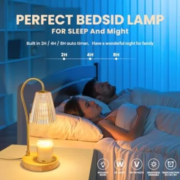 GIEERE Vintage Candle Lamp Warmer with Timer and Dimmable Light