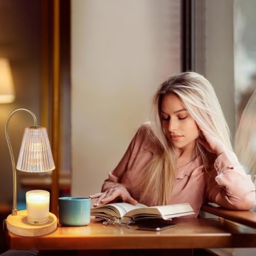 GIEERE Vintage Candle Lamp Warmer with Timer and Dimmable Light