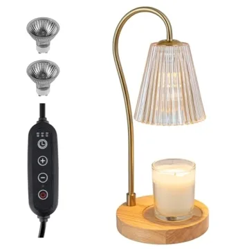 GIEERE Vintage Candle Lamp Warmer with Timer and Dimmable Light