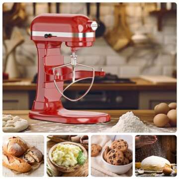 Durable Stainless Steel Flat Beater Attachment for KitchenAid 5Plus/6 Qt. Mixers