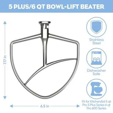 Stainless Steel Flat Beater for KitchenAid Mixers