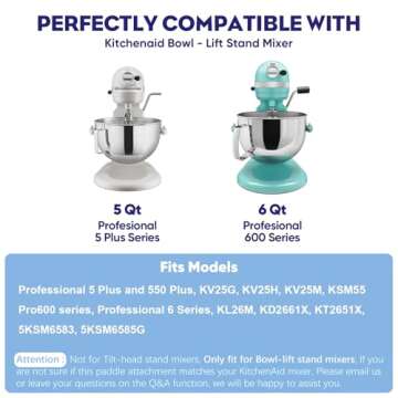 Stainless Steel Flat Beater for KitchenAid Mixers