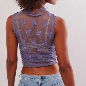 Naileksi Sheer Lace Crop Top for Stylish Women
