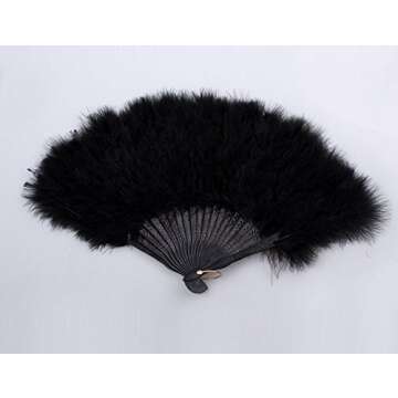 Charm.L Grace 20s Vintage Feather Fan Flapper Dance Roaring Gatsby Burlesque