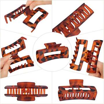 12 Pack Claw Clips for Thick Hair Large Hair Clips Rectangle Hair Claws 4.1 Inch Banana Clips Claw Clips for Women