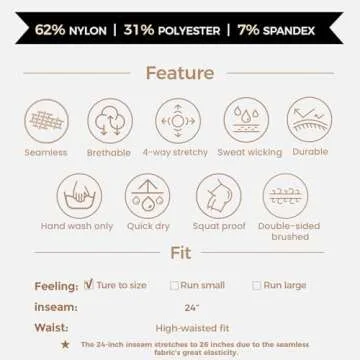 Aoxjox High Waisted Workout Seamless V Glute Seam Leggings for Women Yoga Metamorph Pants 24" (Black Marl, Large)