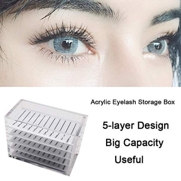 WOHEN 5 Layers Acrylic Eyelash Organizer Box