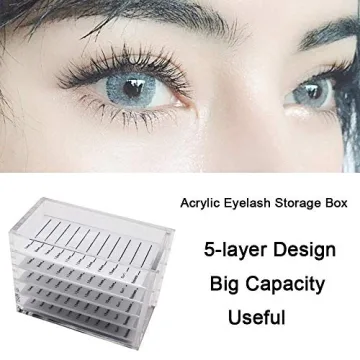 WOHEN 5 Layers Acrylic Eyelash Organizer Box