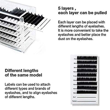 WOHEN 5 Layers Acrylic Eyelash Organizer Box