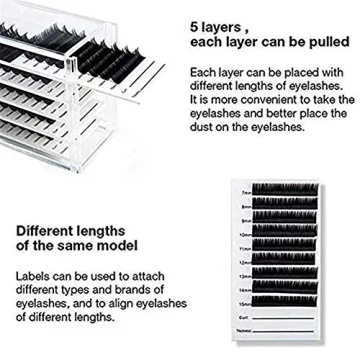 WOHEN 5 Layers Acrylic Eyelash Organizer Box