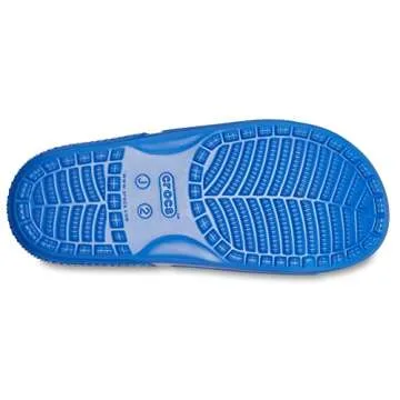 Shop Crocs Classic Slide Sandals for Kids in Blue Bolt