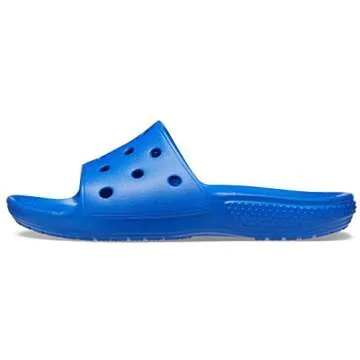 Shop Crocs Classic Slide Sandals for Kids in Blue Bolt