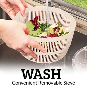 Zulay 5L Capacity Salad Spinner with Secure Lid
