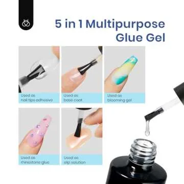 Beetles Soft Gel Nail Kit Medium Coffin Easy Nail Extension Set 5 In 1 Nail Glue Gel Base Coat with Pre shaped Gel Nail Tips and Led Nail Lamp Acrylic Nail Clipper Valentine's Day Gifts for Women