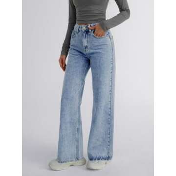 Trendy Queen Womens Baggy Jeans Wide Leg Denim Pants Boyfriend Loose Streetwear Trousers Fall Fashion y2k Outfits 2025 LightBlue 8