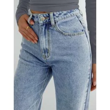 Trendy Queen Womens Baggy Jeans Wide Leg Denim Pants Boyfriend Loose Streetwear Trousers Fall Fashion y2k Outfits 2025 LightBlue 8