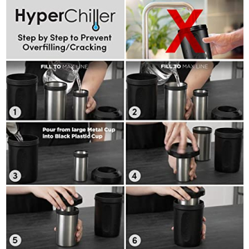 HyperChiller HC2 Patented Iced Coffee/Beverage Cooler, NEW, IMPROVED,STRONGER AND MORE DURABLE! Ready in One Minute, Reusable for Iced Tea, Wine, Spirits, Alcohol, Juice, 12.5 Oz, Black
